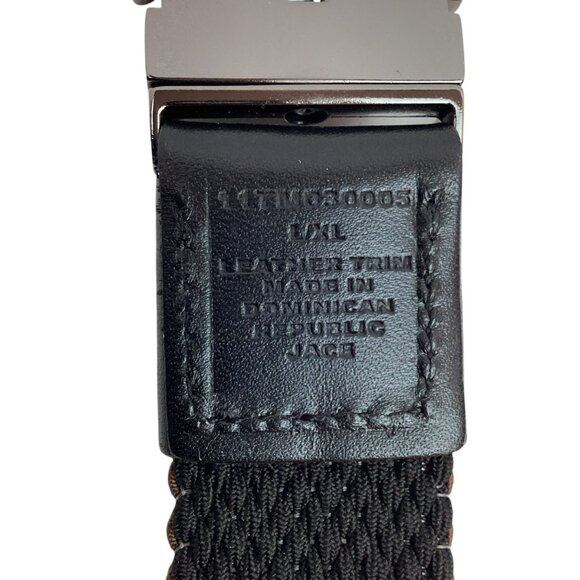 Tommy Bahamas Reversible Mens L/XL Stretch Woven Belt Brown & Black Leather Trim - Picture 5 of 7